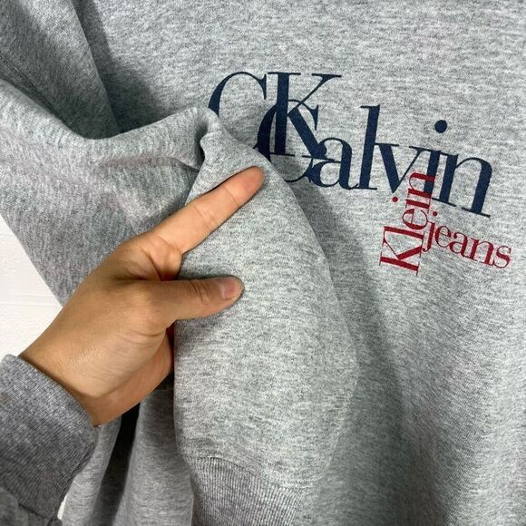 Calvin Klein Mens Crewneck Sweatshirt Size Large Vintage Made In Usa Cotton - Picture 8 of 12